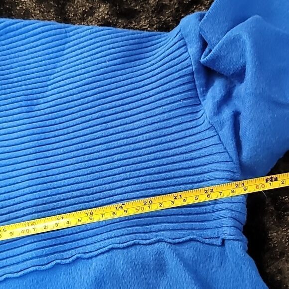 Darkwin Pullover Half Zip Electric Blue Sweater - Picture 8 of 11